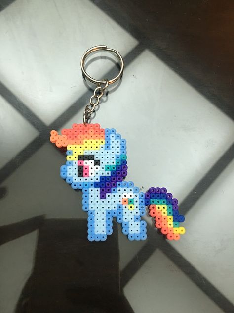 Rainbow Dash Perler Bead Pattern, Perler Bead Rainbow, Ironing Beads, Pixel Beads, Melty Bead Patterns, Pearl Beads Pattern, Easy Perler Beads Ideas, Hamma Beads, Diy Perler Bead Crafts