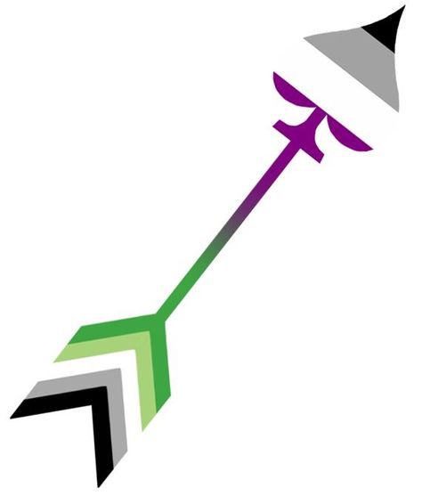 Aromantic Asexual / Arrow Ace / Aro Ace - symbol / logo Maybe Tattoo, Aroace Things, Aro Pride, Aro Ace, Ace Pride, Asexual Pride, Arrow Tattoo, The Apocalypse, Ace Of Spades