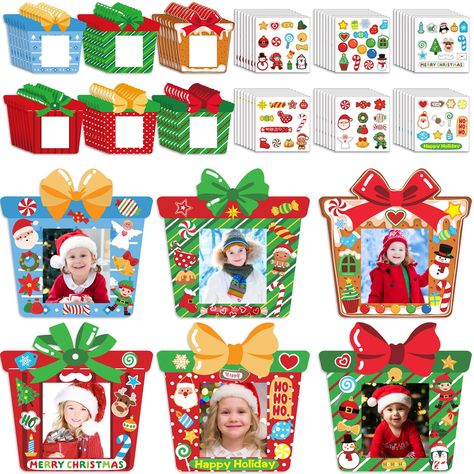 Infant Christmas Crafts, 3k Classroom, Kids Holiday Art, Christmas Photo Ornaments, Diy Picture Frames Crafts, Xmas Party Decorations, Christmas Ornament Frame, Christmas Picture Frame, Diy Christmas Photo