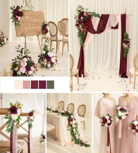 Marsala & Blush Wedding Decor | Ling’s moment – Page 2 – Ling's Moment Blush Pink And Burgundy Wedding Arch, Lings Moment Romantic Marsala, Maroon And Blush Pink Wedding Decor, Burgundy Wedding Theme Ceremony Decor, Burgundy Blush And Champagne Wedding, Pink And Maroon Wedding Decorations, Marsala And Blush Wedding, Burgundy And Blush Wedding Reception, Maroon Blush Wedding