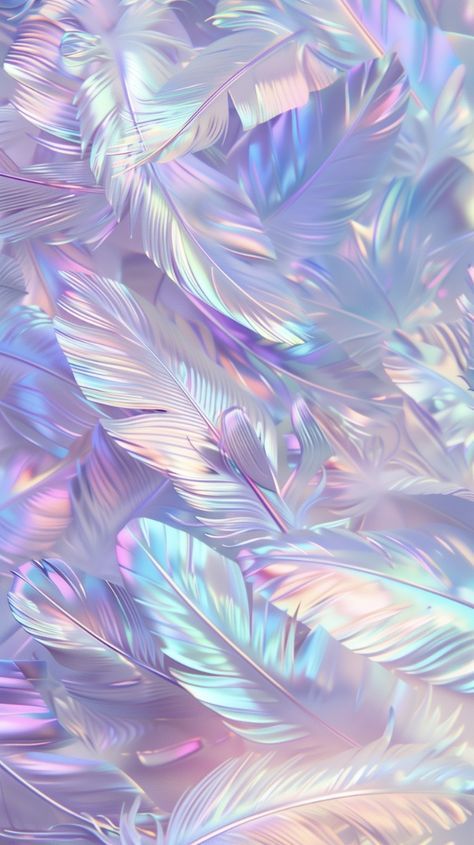 Artist Aethstetic, Feather Images, Iridescent Feathers, Images Pop Art, Holographic Wallpapers, Pretty Phone Wallpaper, Simple Phone Wallpapers, Whatsapp Wallpaper, Cute Wallpaper