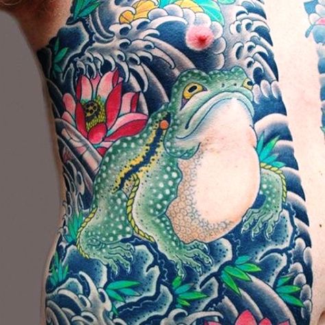 Japanese Frog Tattoo Designs Japanese Frog Tattoo, Stammestattoo Designs, Japanese Frog, Japanese Tattoos For Men, Tattoo Website, Tattoo Removal Cost, Design Your Own Tattoo, Tier Tattoo, Frog Tattoo