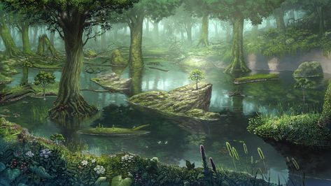 Fantasy Landschaft Wallpaper Artistic Wallpaper, Fantasy Background, Art Tumblr, Fantasy Forest, Fantasy Theme, Manama, Fantasy Places, Landscape Scenery, Fantasy Art Landscapes