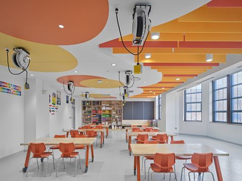 Middle School Interior Design, Art Classroom Interior, School Cafeteria Design, Education Design Interior, Cafeteria Design, Classroom Interior, School Places, Multipurpose Hall, Function Hall