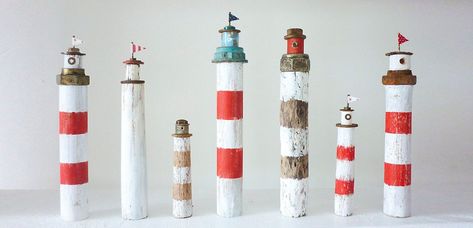 Kirsty Elson, Driftwood Cottages, Driftwood Sculptures, Tre Kunst, Wood School, Lighthouse Decor, Deco Marine, Period Living, Driftwood Projects