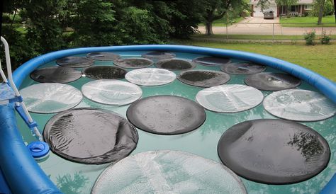 pool solar cover, homemade pool cover Solar Pool Rings, Homemade Pool Heater, Diy Pool Heater, Homemade Swimming Pools, Homemade Pools, Pool Ring, Solar Pool Cover, Solar Pool Heater, Solar Cover