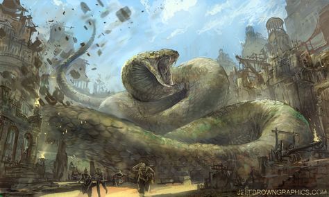 Snake Charmer by jbrown67.deviantart.com on @DeviantArt Giant Snake, Snake Wallpaper, Beast Creature, Snake Charmer, Snake Art, Fantasy Monster, Prehistoric Animals, Fantasy Concept Art, Creature Concept