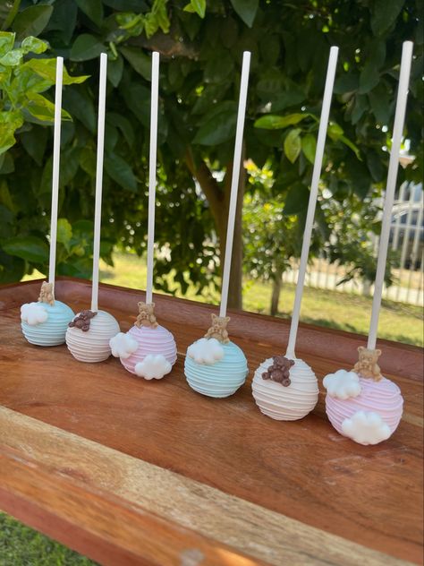 Cake Pops Gender Reveal Cute Ideas, Desert For Gender Reveal, Cake Pops For Gender Reveal, Cake Pop Gender Reveal Ideas, Gender Cake Pops, Gender Reveal Pastries, Gender Reveal Treats Sweets, Cake Pop Gender Reveal, Cake Pops Gender Reveal