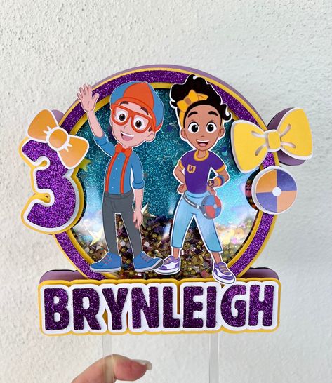 Blippi Cake Topper, Cardstock Cake Topper, Blippi Party, Frozen Cake Topper, One Year Birthday, Cars Birthday Parties, Twin Birthday, 3rd Party, Cars Birthday