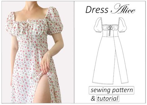 Dress Pattern Milkmaid Dress Sewing Pattern PDF Puff Sleeves - Etsy Australia Cottage Core Dress Pattern, Milkmaid Dress Pattern, Women Sewing Patterns, Corset Top Pattern, Bustier Pattern, Women Sewing, Sewing Patterns Free Women, Milkmaid Dress, Bra Sewing