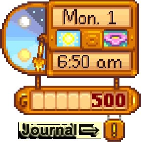 Quests - Stardew Valley Wiki Stardew Valley Calendar, Stardew Valley Layout, Valley Game, Secret Notes, Bullet Journal Set Up, Copper Bar, Exclamation Point, Game Info, Planner Decorating