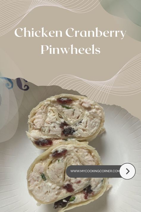 Elevate your appetizer game with our Chicken Cranberry Pinwheels, a delightful concoction of shredded chicken, dried cranberries, and crunchy pecans, all wrapped up in a creamy blend of cream cheese, mayonnaise, and Dijon mustard. #cooking #recipe #tasty #snack #cranberry #chicken #eating Cranberry Pinwheels, Chicken Cranberry, Cranberry Chicken, Chicken Eating, Crunchy Pecans, Cooking Recipe, Dried Cranberries, Shredded Chicken, Dijon Mustard