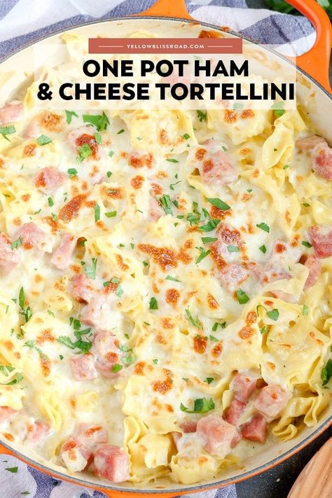 Ham And Cheese Tortellini, Ham Dinner Recipes, Ham Casserole Recipes, Ham Dishes, Ham Dinner, Ham Casserole, Leftover Ham Recipes, Tortellini Recipes, Ham Cheese