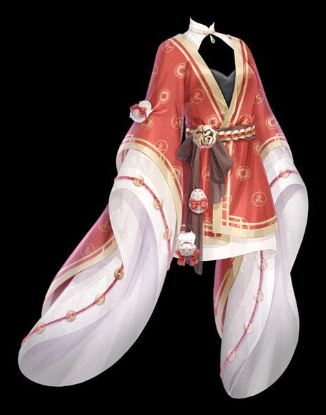 Fantasy Kimono Design, Fantasy Kimono, Royal Clothes, Japanese Traditional Clothing, Fashion Illustration Sketches Dresses, Kimono Design, Clothing Design Sketches, Anime Inspired Outfits, Drawing Anime Clothes