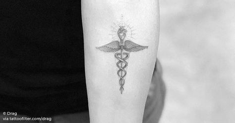 Caduceus Tattoo, Inner Forearm, Tattoo On, Reptiles, Geometric Tattoo, Tattoos, Tags, Quick Saves