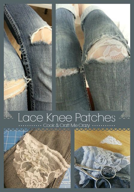 Lace Knee Patches Knee Patches For Jeans Women, Knee Patches For Jeans, Holey Jeans, Patches For Jeans, Jeans Patches, Craft Clothes, Trendy Patches, Skate Pants, Clothes Upcycle