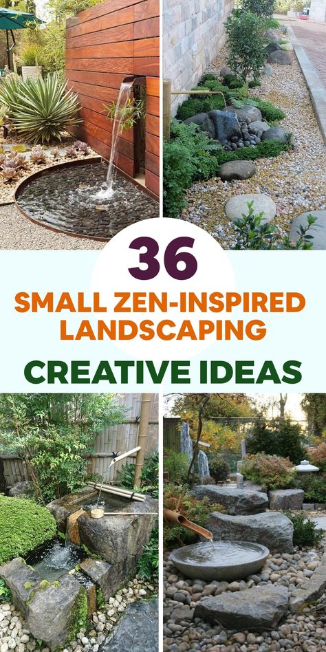 Transform your outdoor space into a peaceful retreat with a Zen-inspired landscaping design. Integrate features such as a stone pathway, leading to a calming focal point like a meditation area or water feature. Opt for natural materials like gravel and sand for a minimalist look. Incorporate low-maintenance plants such as bamboo or Japanese maple for harmony. A small Zen garden with sand or pebbles and rocks can be an added touch. Emphasize the Zen vibe with gentle outdoor lighting and wind chim Zen Garden Design Small, Outdoor Zen Garden, Zen Garden Backyard, Zen Backyard, Fall Vegetables To Plant, Small Zen Garden, Japanese Rock Garden, Calming Aesthetic, Small Japanese Garden