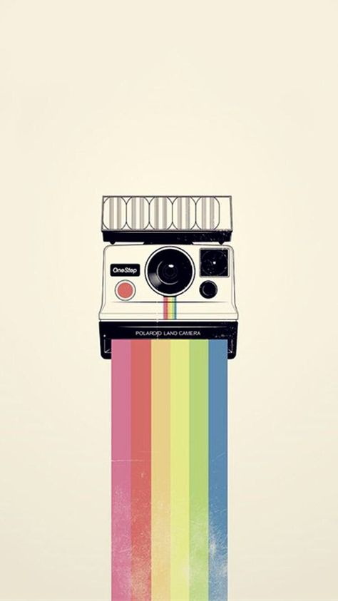 Polaroid Wallpaper Polaroid Camera, A Rainbow, Rainbow