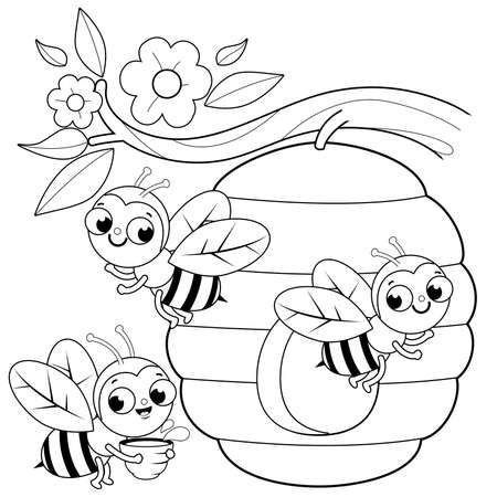 Bumble Bee Cartoon, العمل الجماعي, Insect Coloring Pages, Bee Printables, Bee Coloring Pages, Halloween Coloring Book, Bear Coloring Pages, Bee Art, Halloween Coloring Pages