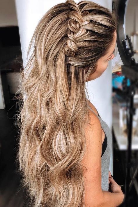 Glamorous Wedding Hair, Wedding Hair Half, Plaits Hairstyles, Braided Hairstyles For Wedding, Penteado Cabelo Curto, Braided Hairstyles Easy, Wedding Hairstyles For Long Hair, Half Up Hair, Braids For Long Hair