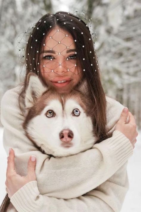 Lady and wolf soo cute photo #wolf #wolves #wolfhowl #greywolf #wolfart #blackwolf #lovewolf #wolfhybrid #babywolf #wolfdog Snow Pictures With Dogs, Dog Snow Photoshoot, Snow Dog Photography, Snow Photoshoot With Dog, Winter Photoshoot With Dog, Winter Dog Photoshoot, Dog Photography Winter, Pet Family Photos, Family Dog Photos