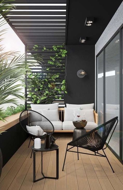 Klein Balkon Decor, Balcon Mic, Outdoor Furniture Inspiration, Small Patio Decor, Patio Remodel, Balkon Decor, Modern Appartement, Small Balcony Design, Patio Inspiration