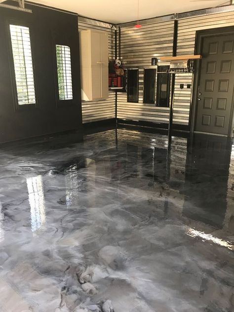 Epoxy Floors In Home Bathroom, Marble Concrete Floor, Enclosed Pavilion, Marble Epoxy Floor, Concrete Floors Diy, Epoxy Concrete Floor, Concrete Floors In House, Acid Stained Concrete Floors, Epoxy Floor Designs