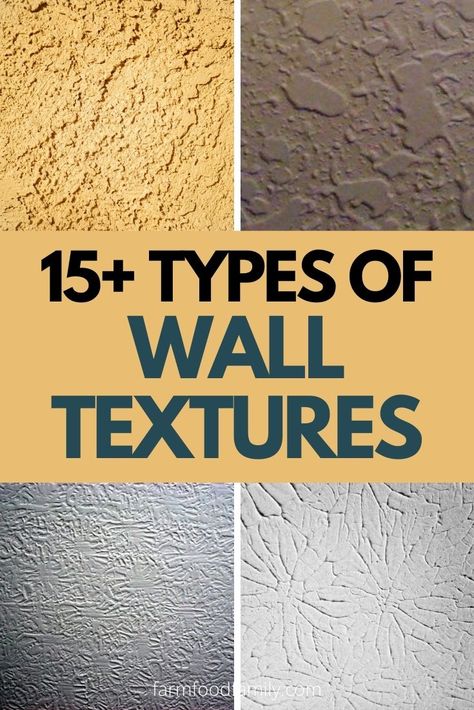 15+ Different Types of Wall Textures That You Need To Know (With Photos) Wall Textured Painting Ideas, Different Types Of Wall Texture, Textured Walls Ideas Living Rooms, Mudding Walls Texture, Wall Texture For Living Room, Wall Colour Texture Living Rooms, Exterior Wall Finishes Texture, Drywall Texture Ideas, Plaster Textured Wall