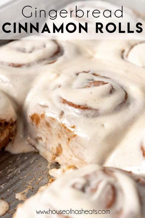 Flavored Cinnamon Rolls Homemade, Jelly Cinnamon Rolls, White Chocolate Peppermint Cinnamon Rolls, Different Flavors Of Cinnamon Rolls, Cinnamon Rolls Different Flavors, Cinnamon Rolls Recipe Homemade, Gingerbread Sourdough Cinnamon Rolls, Spiced Frosting, Gingerbread Cinnamon Roll Pancakes