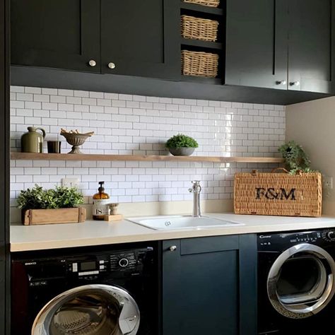 Utility Makeover, Kitchen Decor Tiles, Removable Backsplash, Utility Cupboard, Self Adhesive Wall Tiles, Stick Tile Backsplash, Tile Splashback, Kitchen Splashbacks, White Subway Tiles