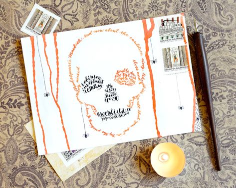 How to Make Deliverable Mail Art – The Postman's Knock Halloween Mail, Postal Art, Snail Mail Letters, Snail Mail Envelopes, Decorating Envelopes, Diy Postcard, Snail Mail Art, Postcards Diy, Mail Art Envelopes