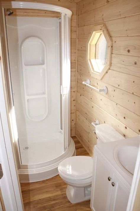 caravan tiny house so cal cottages 005   Prefab Caravan Tiny House on Wheels: Livable or Not? Tiny Bathroom Makeover, House Bathroom Designs, Tiny House Bathroom Ideas, Small Bathroom With Shower, Bathroom Shower Design, Best Tiny House, Building A Tiny House, Toilet Sink, Tiny House Bathroom