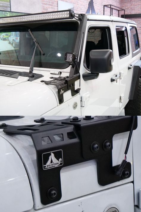 WOLFSTORM A-Pillar LED Lights Bar Mounting Brackets for 2018-2023 Jeep Wrangler JL/JLU. www.wolfstorm.com Jeep Wrangler Light Bar, Jeep Wrangler Lights, Wrangler Jl, Led Light Bars, Bar Lighting, Jeep Wrangler, Jeep, Led Lights