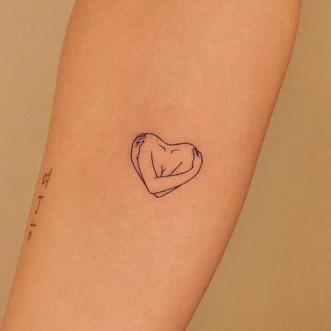 Small Heart Tattoo, Underarm Tattoo, Forearm Tattoo Quotes, Love Yourself Tattoo, Simple Arm Tattoos, Inner Forearm Tattoo, Small Heart Tattoos, Self Love Tattoo, Small Forearm Tattoos