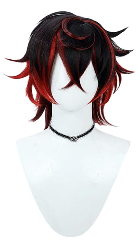 PRICES MAY VARY. 【Heat-resistant Material】This cosplay wig is made of 100% high-temperature silk, which is heat-resistant, wear-resistant and durable. 【Personalization】This cosplay wig is short in length, which is suitable for different face shapes, and DIY hairstyle design can be carried out according to your own needs. 【Usage】This anime wig is very suitable for daily use, work, clubs, cosplay, Halloween, Christmas, theme parties and so on. 【Easy to Adjust】This anime cosplay wig is equipped wit Red Highlight Wig, Man Wigs, Character Hairstyles, Foam Cosplay, Cosplay Men, Diy Hairstyle, Highlight Wig, Short Grunge Hair, Boy Hair