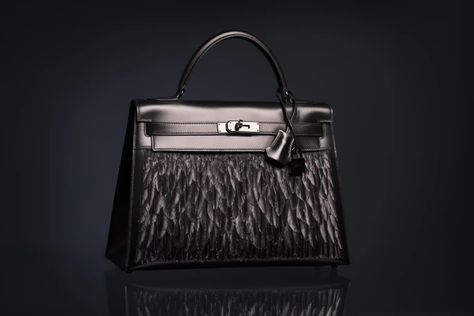 Don't Miss Two of the Rarest Limited Edition Hermès Kelly Bags: Kellywood and Kelly So Black Feather | Handbags and Accessories | Sotheby’s Feather Handbags, Kelly Bags, Hermes Kelly Bag, Handbags Fashion, Kelly Bag, Black Feathers, Spring Sale, 50th Anniversary, First Night