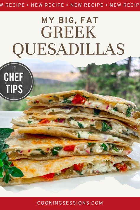 Greek Quesadilla Recipes, Mediterranean Quesadilla Recipes, Greek Quesadilla, Mediterranean Quesadilla, Greek Quesadillas, Quesadilla Ingredients, How To Make Quesadillas, Greek Turkey Burgers, Mediterranean Breakfast