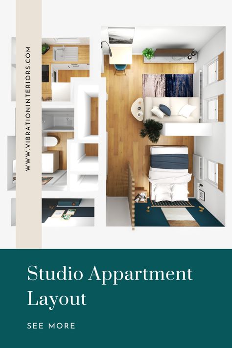 Large 35 sqm studio apartment layout in London, UK. 35 Sqm Apartment Interior Design, 35 Sqm Apartment, Studio Rental, Interior Design Resources, Studio Apartment Layout, Apartment Layout, Greater London, Apartment Interior Design, Apartment Interior