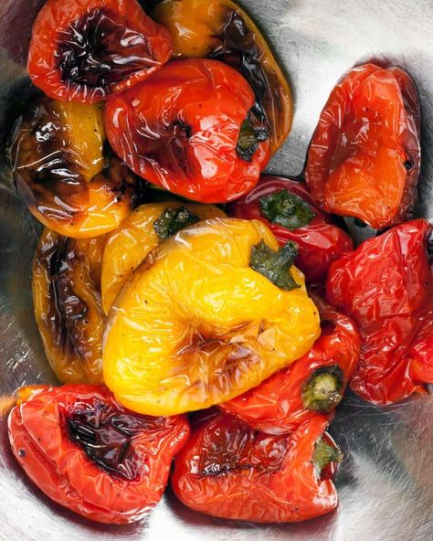 Marinated Roasted Sweet Peppers | Lat Ingredient Roasted Bell Pepper Pasta, Roasted Sweet Peppers, Bell Pepper Pasta, Slow Roasted Tomatoes, White Balsamic, Mini Sweet Peppers, Pepper Pasta, Stuffed Mini Peppers, Sweet Peppers