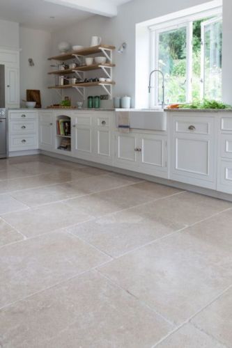 Limestone Kitchen, Stone Tiles Kitchen, Stone Kitchen Floor, Limestone Floor Tiles, Stone Tile Flooring, Mandarin Stone, Limestone Flooring, Limestone Tile, Stone Kitchen