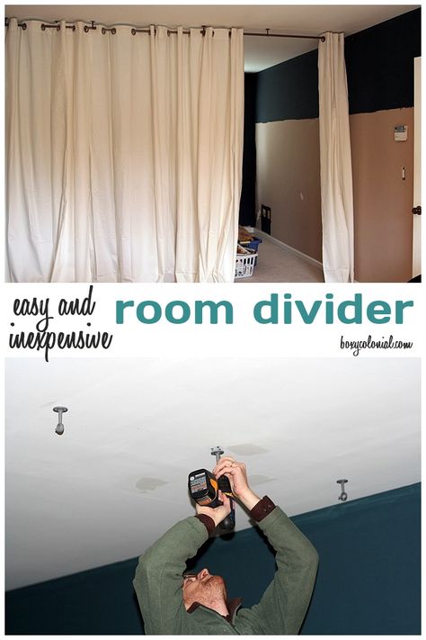 Kvar-FAIL: the story of a room divider - Loft Curtains, Ikea Curtain, French Doors Bedroom, Curtain Divider, Small Bedroom Remodel, Closet Curtains, French Door Curtains, Diy Room Divider, Ikea Curtains