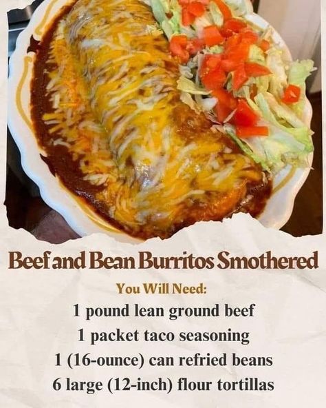 Beef And Bean Burritos Smothered With Red Chile Chimayo, Smothered Burritos Beef, Smothered Burrito Recipe, Bean And Beef Burritos, Beef And Bean Burritos, Smothered Beef Burritos, Smothered Beef, Burrito Sauce, Burritos Beef