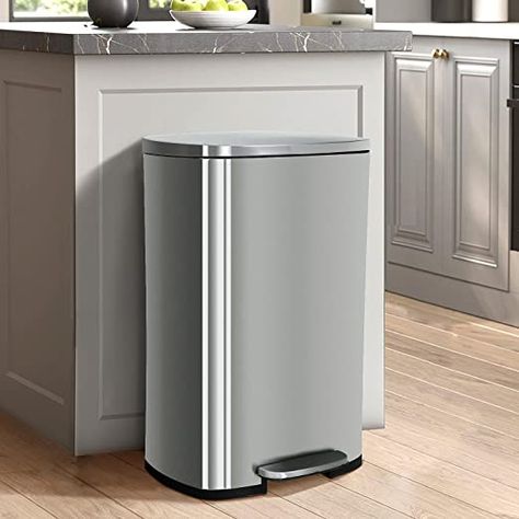 Dog Proof Trash Can, Stainless Steel Trash Can, Trash Disposal, Kitchen Trash Can, Trash Can With Lid, Stainless Kitchen, Kitchen Trash, Bathroom Trash Can, Plastic Buckets