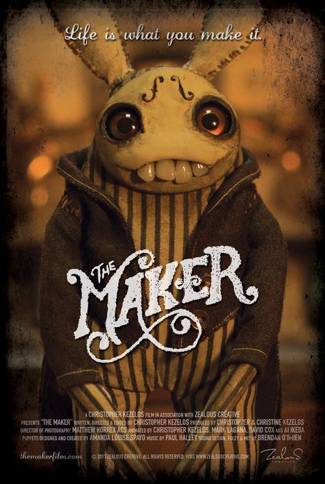 The Maker Stop Motion Movie Poster, Sxsw Poster, Short Film Poster, Stop Motion Puppet, Stop Motion Movies, Poster Competition, Animated Short Film, Куклы American Girl, Polish Posters