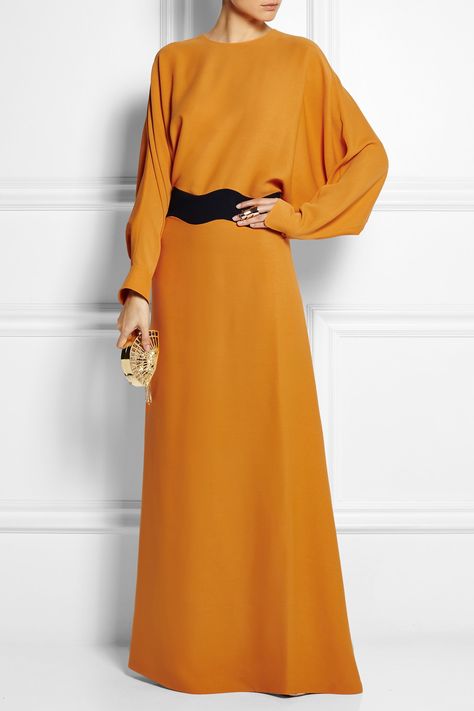 Silk Gowns, Orange Gown, Hijab Abaya, Islamic Dress, Fashion Muslim, Silk Gown, Hijab Dress, Islamic Fashion, Muslimah Fashion