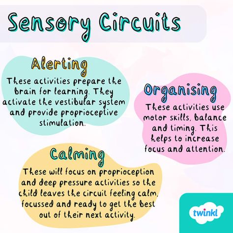 Alerting ＞ Organising ＞ Calming Sensory Circuit Ideas, Sensory Circuit Activities, Sensory Circuits, Sensory Room Ideas For Adults, Sensory Integration Activities, Kids Mindfulness, Tactile Activities, Vestibular System, Teach Preschool