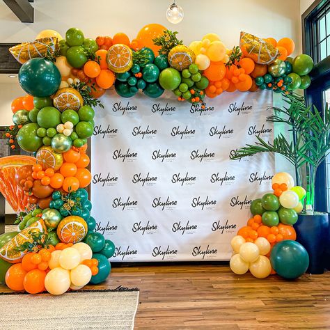 ORANGES + ORANGES = MORE ORANGES🍊🤩 #oranges #Clermont #balloon #backdrop #garland #custom #party #balloons #balloondecor #greenery #orange #green #yellow #shades #fall #fruits #decor #balloonstylist #cute #partyplanning #fruit #fresh Backdrop Garland, Fruit Fresh, Fall Fruits, Balloon Backdrop, Custom Party, Party Balloons, Balloon Decorations, Party Planning, Green Yellow