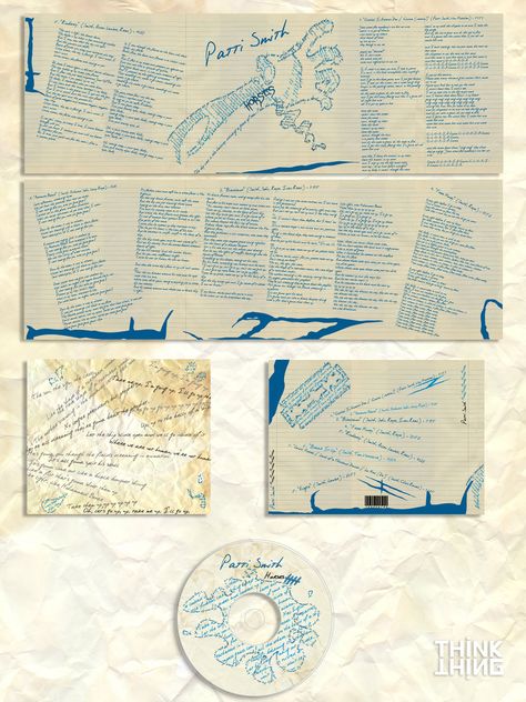 Patti Smith CD Cover Cd Cover Design Ideas, Cd Graphic Design, Cd Booklet Design, Cd Back Cover, Patti Smith Album Covers, Booklet Design Layout, Album Booklet, Cover Design Ideas, Cover Cd