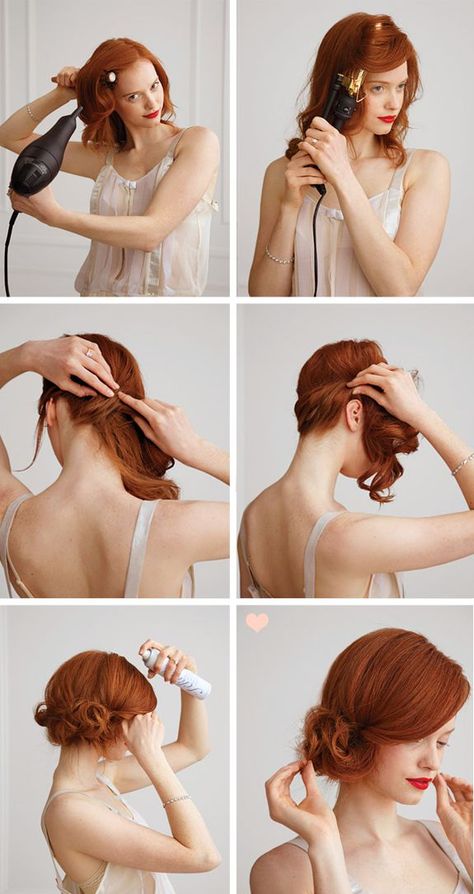 Questo chignon basso è adatto a tutti i tipi di viso e di capelli, e per ricrearlo nel migliore dei modi è fondamentale fare una Chignon Tutorial, Side Chignon, Side Hairstyles, Peinados Fáciles Para Cabello Corto, Penteado Cabelo Curto, Wedding Hairstyles Updo, Wedding Updo, Grunge Hair, Vintage Hairstyles