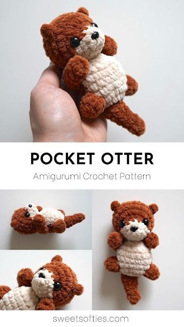 • Cute Crochet Crafts Pocket Otter Amigurumi Crochet Pattern: Cute and Cuddly Crochet Crafts Amigurumi Scarf Free Pattern, Small Blanket Yarn Amigurumi, Free Otter Crochet Pattern, Small Crochet Stuffed Animals, Otter Crochet Pattern Free, Whimsical Amigurumi, Amigurumi Keychain Free Pattern, Crochet Mini Bear, Otter Crochet Pattern